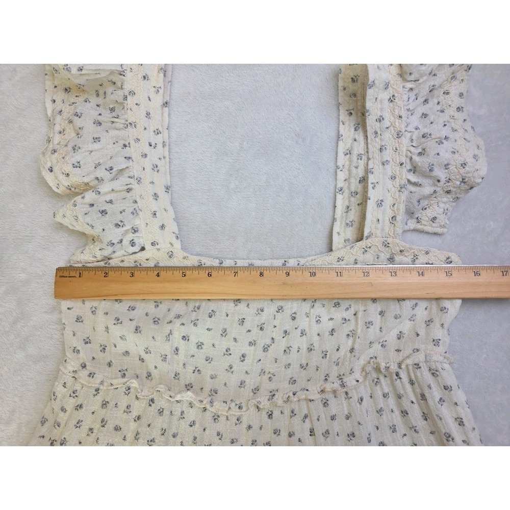 Karlie Floral Embroidered Cotton Gauze Tiered Midi Dress Calico - Size Small - Picture 9 of 14